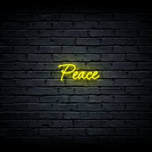 Led neono iškaba „Peace“