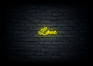 Led neono iškaba „Love”