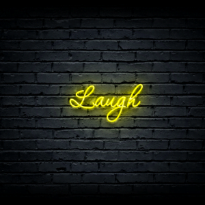 Led neono iškaba „Laugh“