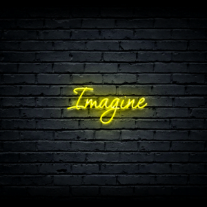 Led neono iškaba „Imagine“