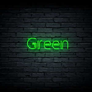 Led neono iškaba „Green“
