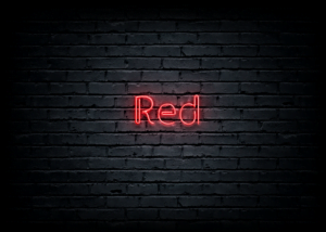 Led neono iškaba „Red”