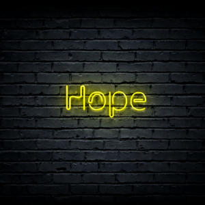 Led neono iškaba „Hope“