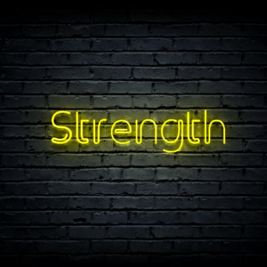 Led neono iškaba „Strength“