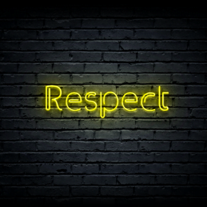 Led neono iškaba „Respect“