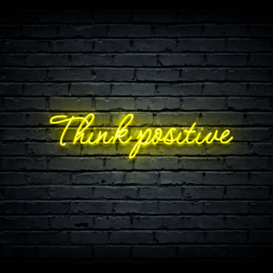 Led neono iškaba „Think positive”