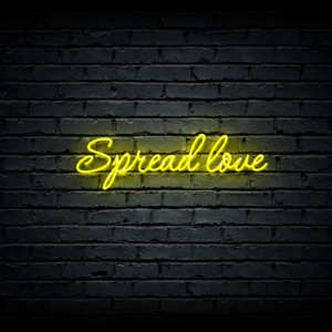 Led neono iškaba „Spread love”