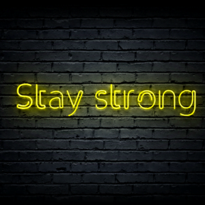 Led neono iškaba „Stay strong”