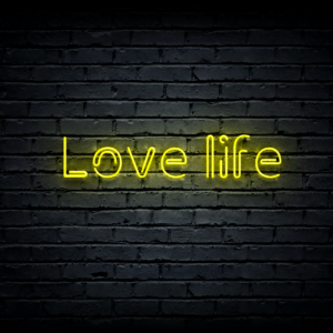 Led neono iškaba „Love life“