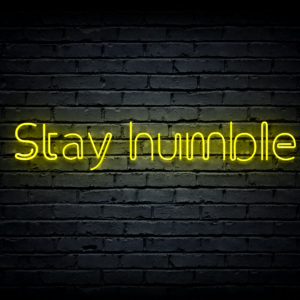 Led neono iškaba „Stay humble”