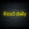 Led neono iškaba "Read daily"