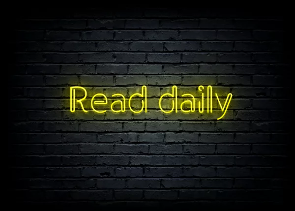 Led neono iškaba "Read daily"