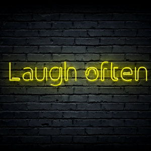 Led neono iškaba „Laugh often”