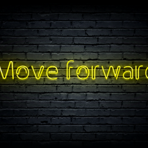 Led neono iškaba „Move forward”