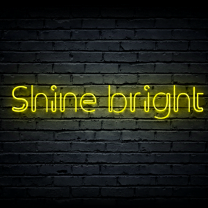 Led neono iškaba „Shine bright”