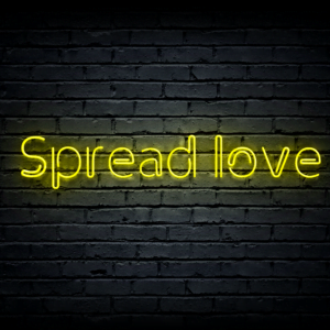 Led neono iškaba „Spread love“