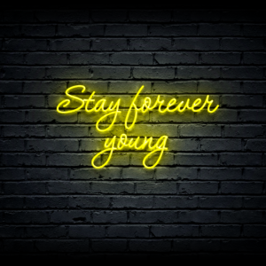 Led neono iškaba „Stay forever young”