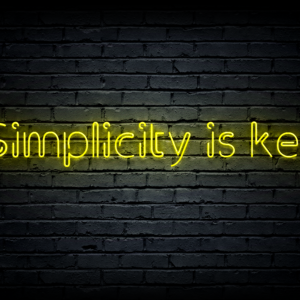 Led neon sign “Simplicity is key”