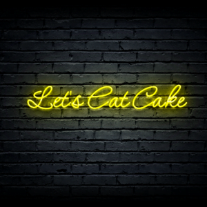 Led neono iškaba „Let’s Eat Cake”