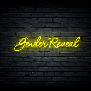 Led neono iškaba „Gender Reveal”