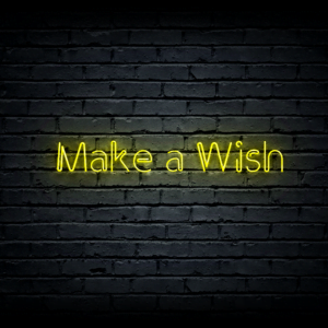 Led neono iškaba „Make a Wish”