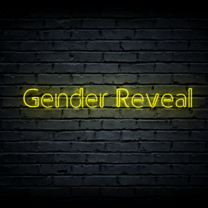 Led neono iškaba „Gender Reveal”