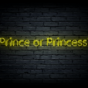 Led neono iškaba „Prince or Princess?”