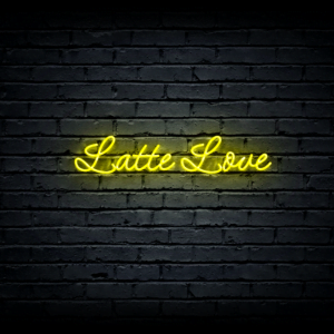 Led neono iškaba „Latte Love”