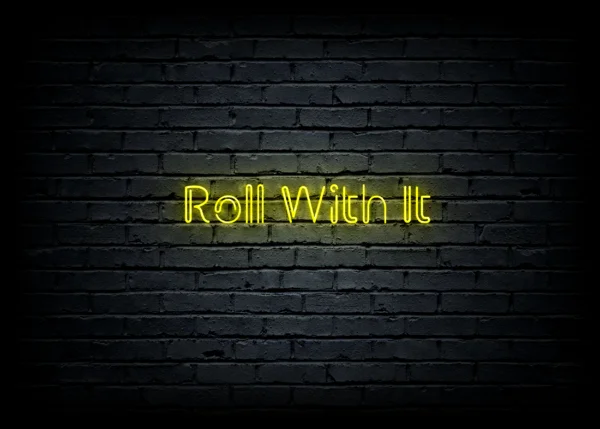 Led neono iškaba "Roll With It"