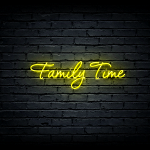 Led neono iškaba „Family Time”