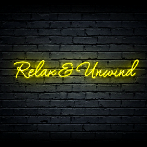 Led neono iškaba „Relax & Unwind”