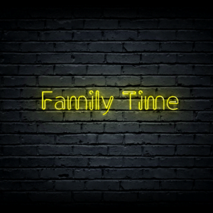 Led neono iškaba „Family Time”