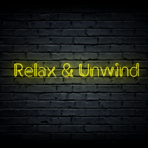 Led neono iškaba „Relax & Unwind”