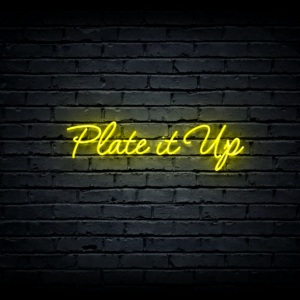 Led neono iškaba „Plate it Up”