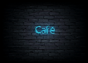 Led neono iškaba „Café”