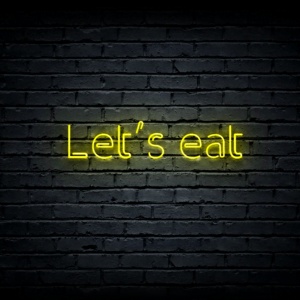 Led neono iškaba „Let’s eat”