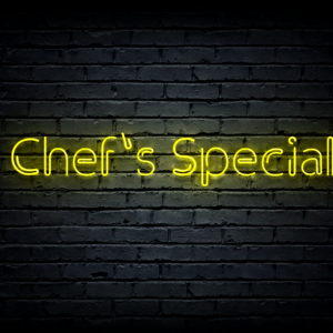 Led neono iškaba „Chef’s Special“