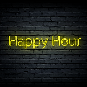 Led neono iškaba „Happy Hour”