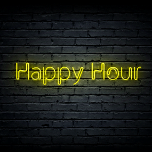 Led neono iškaba „Happy Hour“