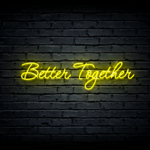 Led neono iškaba „Better Together”