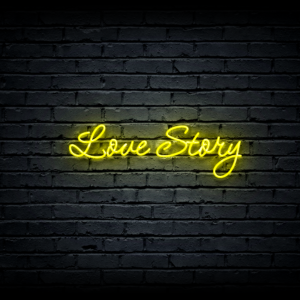 Led neono iškaba „Love Story”