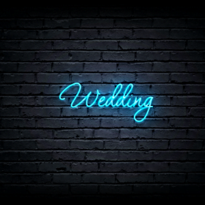 Led neono iškaba „Wedding”