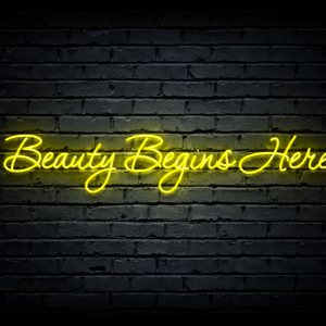 Led neono iškaba „Beauty Begins Here”