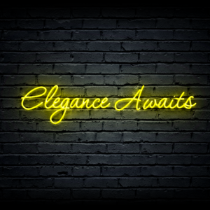 Led neon sign “Elegance Awaits”