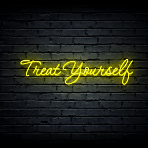 Led neono iškaba „Treat Yourself”