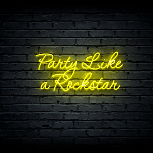 Led neono iškaba „Party Like a Rockstar”