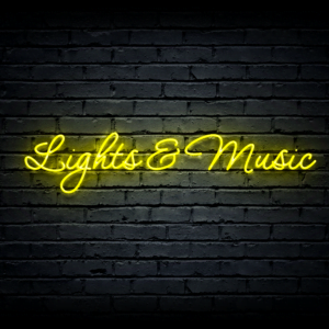 Led neono iškaba „Lights & Music”