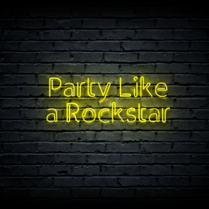 Led neono iškaba „Party Like a Rockstar”