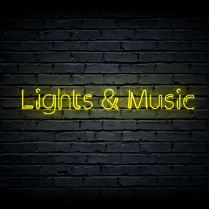 Led neono iškaba „Lights & Music”