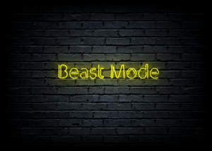 Led neono iškaba „Beast Mode”